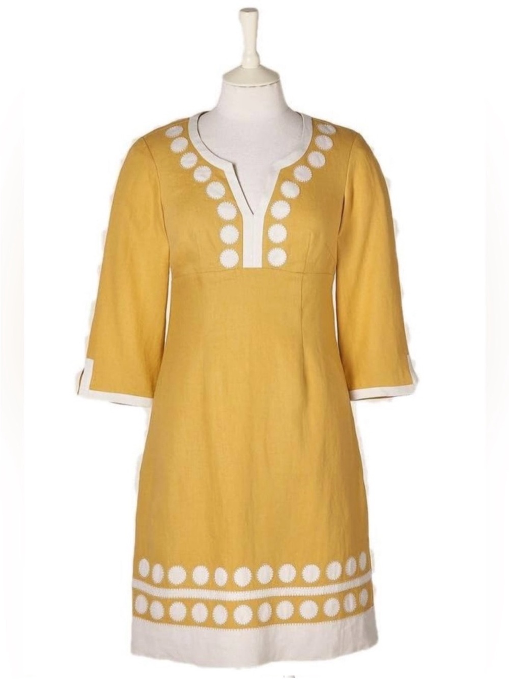 100 % Linen Boden Mustard Yellow Linen Dress - Picture 3 of 14